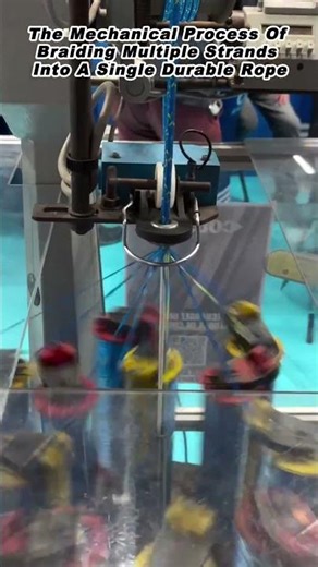 The Mechanical Process Of Braiding Multiple Strands Into A Single Durable Rope