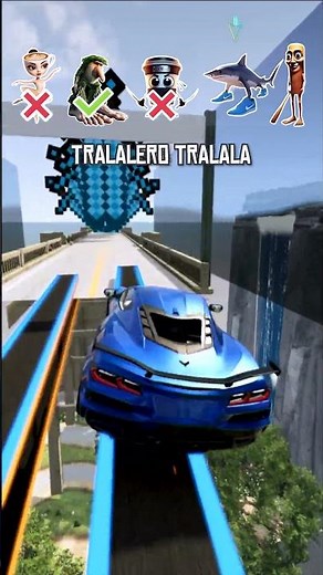 🪵Italian Brainrot Funk BeamNG DRIVE Car Jump Challenge 🦈☕ #beamngdrive #italianbrainrot
