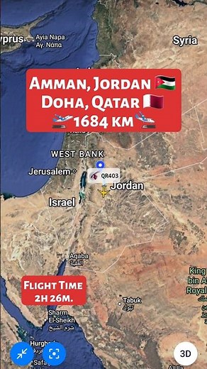 Amman, Jordan 🇯🇴 to Doha, Qatar 🇶🇦 Flight Route ✈️ QR403