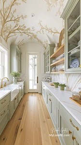 This classic colonial shines in its cozy autumn glow. Wrapped in crisp white siding, black shutters, and orange mums welcoming you at the porch, this home feels like the heart of fall. Inside, the soft sage-green kitchen with gold hardware and shiplap cabinets sets the tone for warmth and charm. The cream living room with wood beams, the toile-inspired mural bedroom, and the sage-built office all layer texture, light, and timeless elegance. From the barrel-ceiling butler’s pantry to the floral m