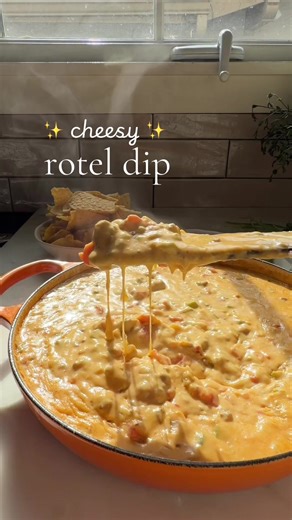 a humble dip! rotel dip. my current favorite. melty, gooey, cheesy, flavorful, divine! ✨ ingredients: -1/2 pound ground beef -1/2 yellow onion -1/4 green bell pepper -2 garlic gloves -cumin -coriander -ground paprika -garlic powder -onion powder -1/2 can rotel -3/4 cup evaporated milk -16oz velveeta -8oz sharp cheddar cheese -8oz pepper jack cheese you can find the full recipe on my website: acozykitchen.com/rotel-dip