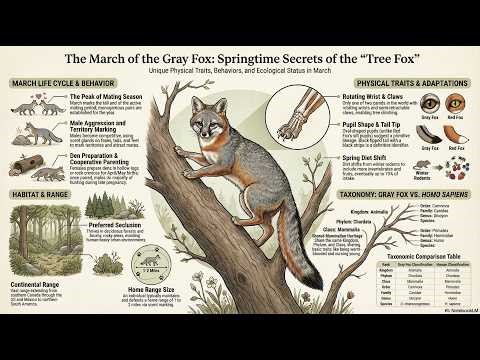 The Fox That Climbs Trees-Grey Fox-Urocyon cinereoargenteus-Extended version