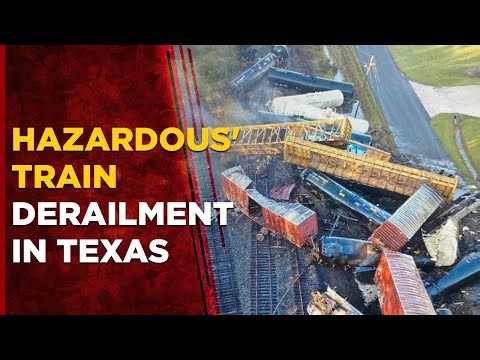 Texas Train Derailment Live: Train Carrying Hazardous Materials Derails In Collision With 18-wheeler