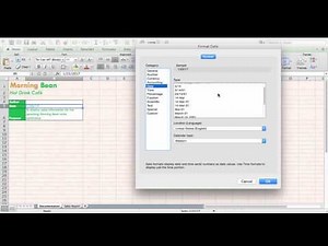 MS Excel Long Date Format