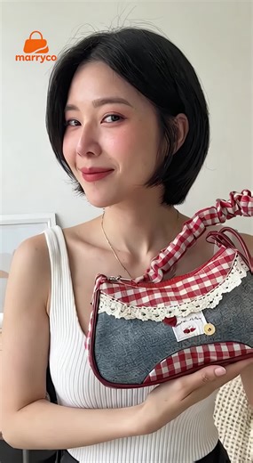 Beg Bahu Wanita, Beg Berpetak, Beg Persegi Kecil, Beg Bahu, Jualan Panas【COD】