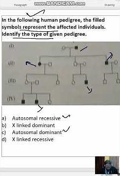pedigree analysis - In the following human pedigree, the filled symbols represent the affected