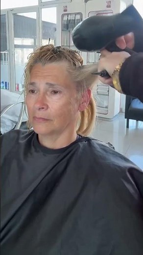 Blow dry short bob cut hair style