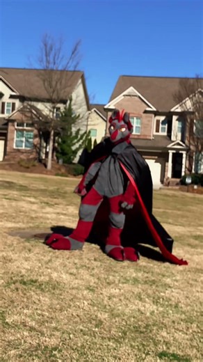 Giant satin cape in the wind #fursuitfriday