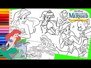 Coloring The Little Mermaid - Disney Princess Ariel Coloring Pages for kids