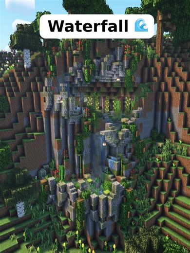 Minecraft Waterfall #minecraftutorial #minecraftbuilds #minecraftbuilding #minecraftideas #builds #building #minecraft #design