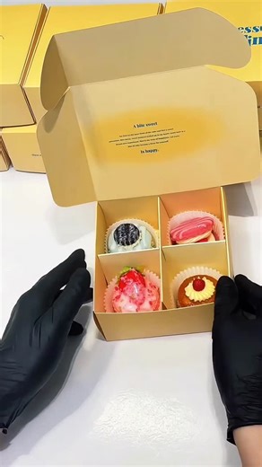 Anna on Instagram: "Folding flip top dessert /pastries box. #cakebox #cake #cakepackaging #factory #foodbox #customize #baker #bakery #customized #folding #dessert #pastries"