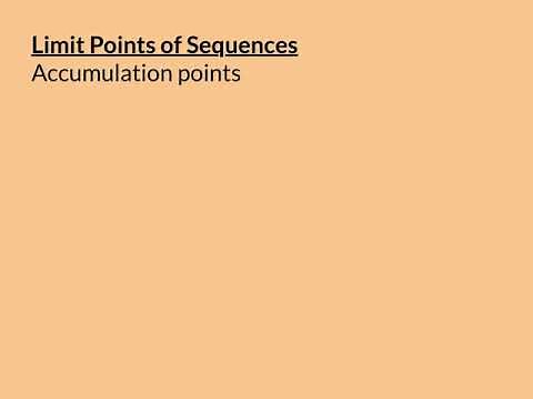 Limit Points of Sequences Part 1