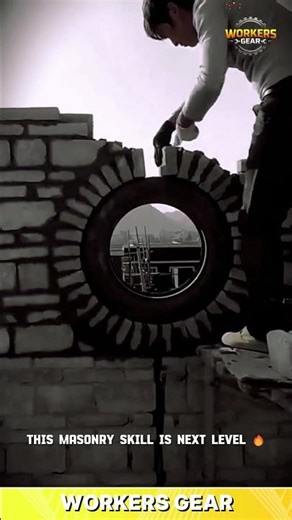 Skilled Mason Creates Flawless Round Window Arch Using Custom Brick Placement Technique