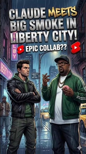 Claude meet big smoke in Liberty City 🌆#gta #gta3 #gtasan #viarlshort #shorts #cj #claude #gtasanand