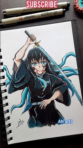 Drawing MUICHIRO from kimetsu no yaiba✨️🔥#art #anime #shorts #animedrawing #demonslayer #muichiro