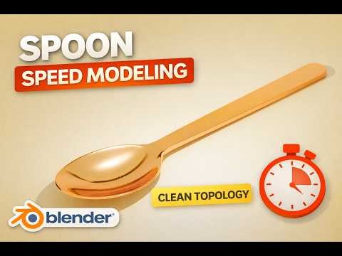 Spoon Speed Modeling in Blender | Clean Topology Product Modeling #blender #3dmodeling #spoon