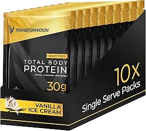 Transformation Protein Super Blend | Egg White, Collagen Peptides, and Plant Protein | 15 Billion CFU Probiotics | Digestive Enzymes | MCT Oil | Low Carb Shake for Men & Women | Vanilla, 10 Pack