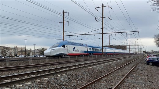 [4K 60FPS]早高峰时段林登站的美铁和NJT列车(2024年2月26日)