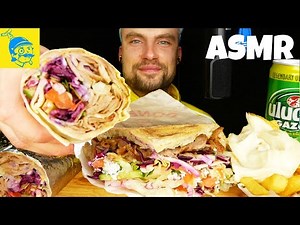 ASMR Turkish fast food: Doner kebab sandwich, Durum, Doner box 🥙😋