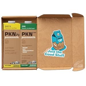 PKN Plant-Based Pecan Milk Variety Pack - Zero & Barista Flavors 32 Fl Oz (Pack of 6) - Dairy-Free, Vegan, No Added Sugar Option, Clean Ingredients Nut Milk for Coffee, Smoothies & Everyday Use