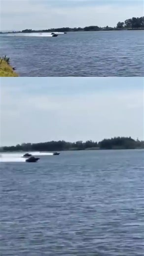 Twin Turbo V8 drag boat loses propeller at 140mph, spins airborne and crashes backwards! #reels #racing #fyp