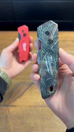 Red or Camo? 👀 Milwaukee Fastback Knives, spring assisted, press and flip. #ukplanettools #milwaukee #handtools #utilityknife #fastback | UK Planet Tools