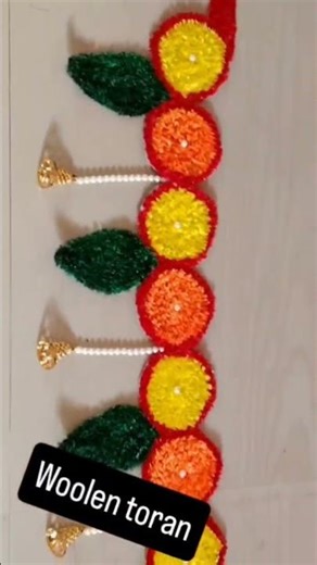 woolen toran #toran #handmade #diy #rangoli #shorts #shortsviral #shortsfeed