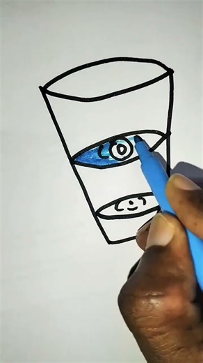 Easy draw a water glass 🥂