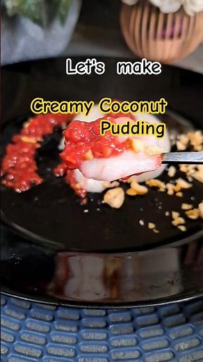 Creamy Coconut Pudding 🤍Fresh Raspberry Compote 🍓