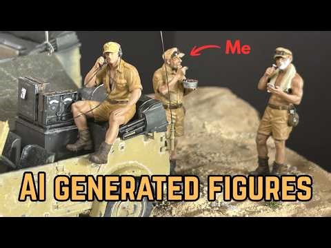 I Built a 1/35 DAK Desert Diorama with AI Generated Figures | ICM Kfz.2 & Kfz.70