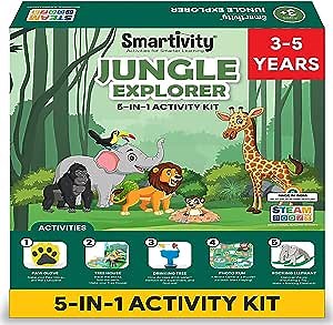 Smartivity Jungle Explorer Educational & Learning Activity Kit for 3 to 5 Years Kids 5 in 1 Fun Activities Toys for Girls & Boys Age 3,4 5 Years