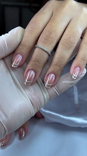1.4M views · 3.7K reactions | Double French Tip Chrome ✨ #nailarttutorial #manicure #nails #nailinspo #ctto @livianarahdesigner | Iches ArteNails Supplies | Facebook