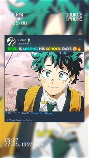 Deku is missing his school days 🥹🔥#myheroacademia #edit #mha #amv #anime