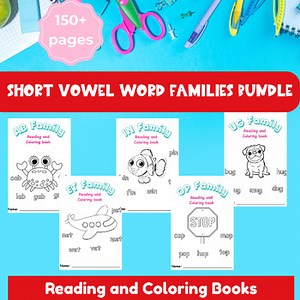 Short Vowel Word Families Bundle – Phonics Mini-Books & Worksheets