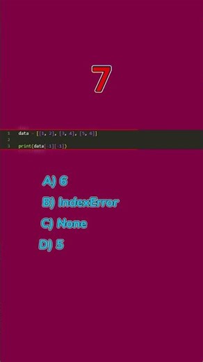 Python Quiz Negative Indexing