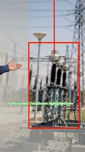 Portrait view of a high-voltage current transformer in a power substation yard #shortsviral