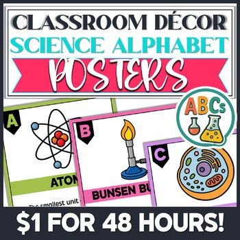 Back to School Science Alphabet Posters | Middle School Science Classroom Decor