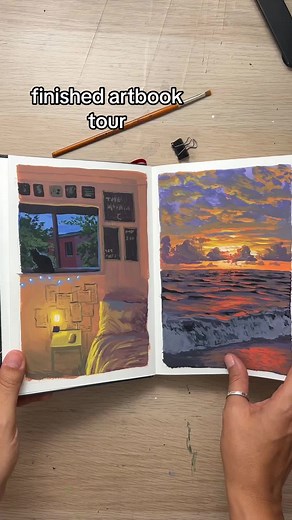 its both peaceful and sad turning the old pages of my book and going back in time🤍📖 #artbooktour #sketchbooktour