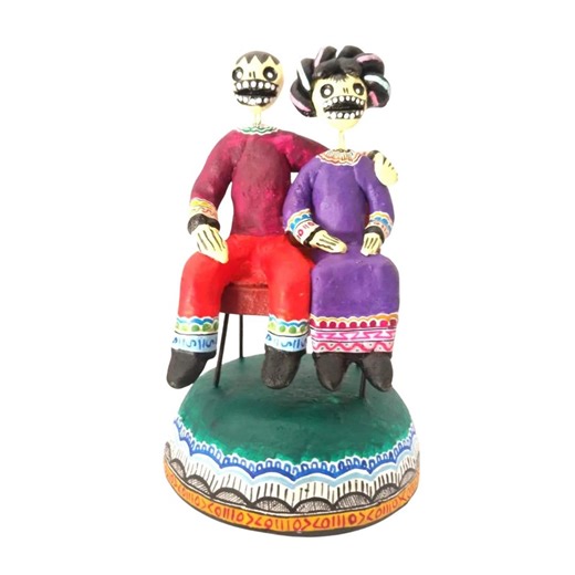 Mexican Clay Couple Bench Sculpture – Handmade Romantic Folk Art – Love Home Decor - Etsy UK