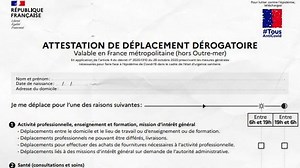 Confinement : l'attestation "de déplacement dérogatoire" à télécharger