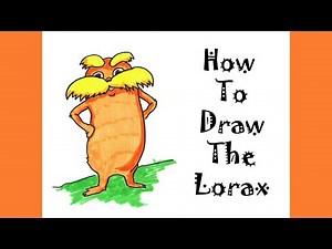 How To Draw The Lorax For Kids Step by Step Tutorial. Guided Easy Dr Seuss character style drawing