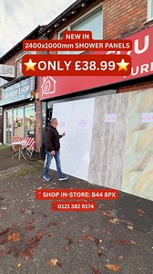 129K views · 281 reactions | NEW 2400x1000mm shower panels now in  ONLY £38.99! Pick up today at 144–146 Hawthorn Road, Kingstanding, Birmingham, B44 8PX   0121 382 9174 #showerpanels #bathroomrenovation #homeimprovementuk #birminghambusiness #discounthomedealer | Discount Home Dealer | Facebook