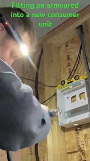 Fitting an armoured cable into a new consumer unit. #electrician #london #essex #electricaltips