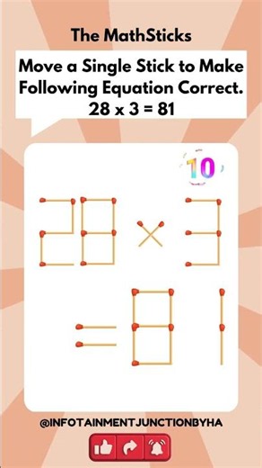 Math-Stick Challenge 106 | Matchstick Puzzle | Basic Math Puzzles With Answers| #shorts #viralshorts