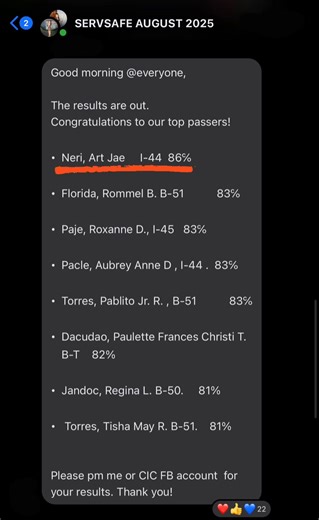 Your boy ranked Top 1 in the ServSafe Certification Exam — even I was surprised… like, kinsa tong nag-answer ato? 😭 | Artjae Neri
