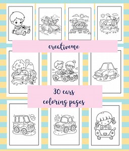 Cars Coloring Book: 30 Printable Race Car Pages (A4 Digital Download - Etsy