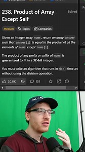 FAANG Interview Question! Product of Array Except Self - Leetcode 238 Crack big tech at https://algomap.io?utm_source=buffer&utm_medium=direct! #coding #leetcode #programming #interview | AlgoMap.io