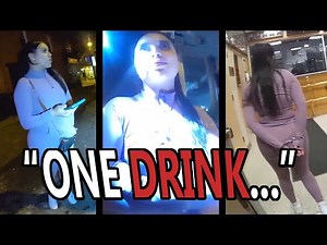 BodyCam DUI Arrest Of "HAMMERED" Drunk Girl Falling Out Of Her Car And Dropping The Bottle Of Booze!