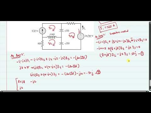 74. AC mesh analysis with one current source and one voltage source