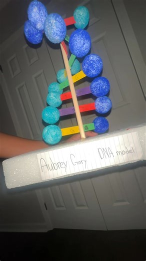 Kacey Gary on Instagram: "DNA model project I just LOVE when my kids are nail a school project #DNAModel #9thgrade"